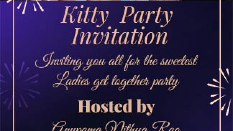 Unique Design of Ladies Kitty Party Invitation