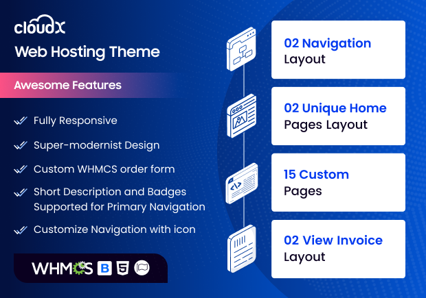 CloudX WHMCS Theme - Best Web Hosting Template - 35% Off!