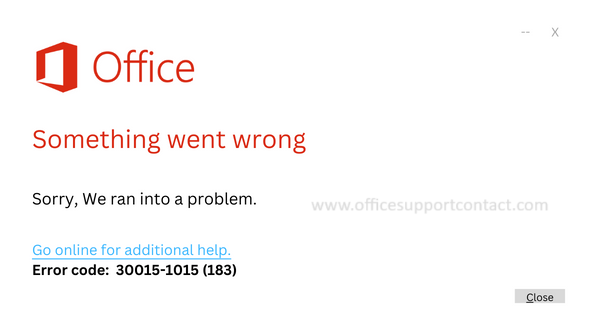 Solutions to Fix office 365 Installation Error code 30015-1015 (183)