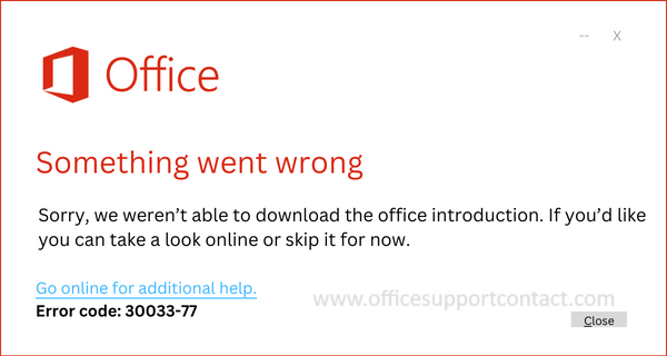 Fix Microsoft Office 365 & 2010 Error Code 30033-77
