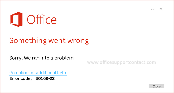 Fix Microsoft Office 2021/2019/365 Install Error Code 30169-22