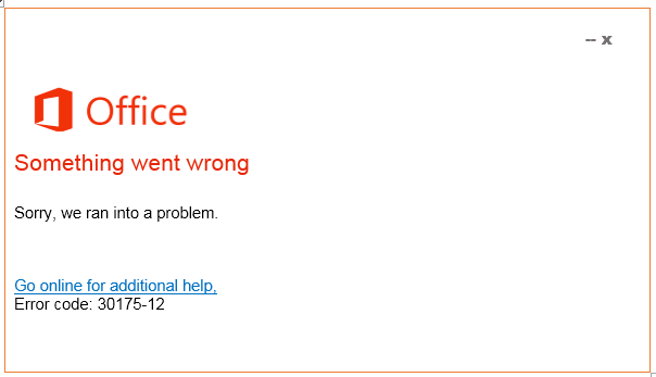 Solutions to fix Microsoft Office Error Code 30175-12