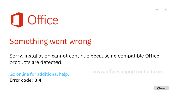 Solutions for the Microsoft Office 2021/2019 Error code 3-4